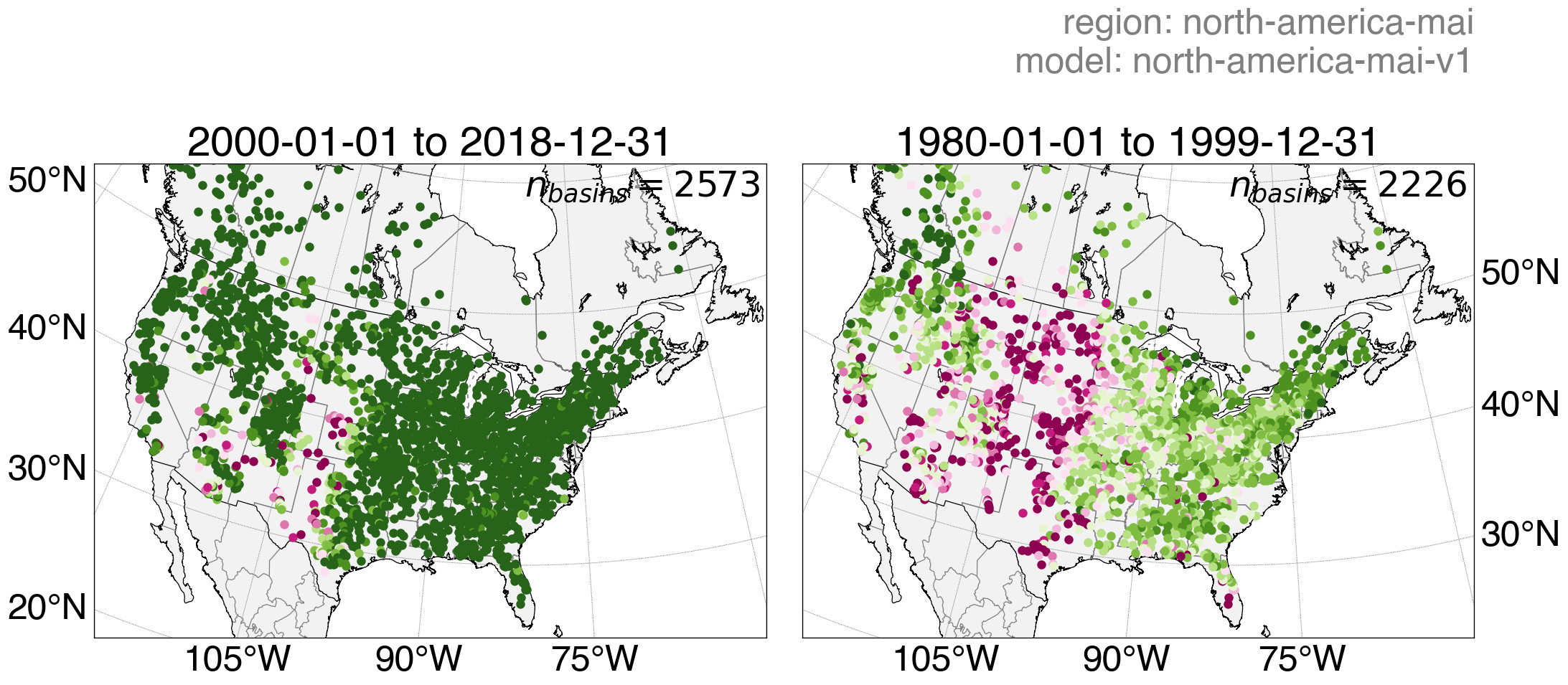 North America LSTM streamflow predictions using Basin-Fabric